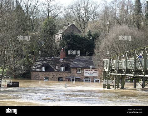 The Boat Inn In Jackfield Near Ironbridge Shropshire Floodwaters Have