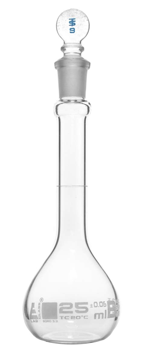 Volumetric Flask 25ml Class B Astm Tolerance ±0060 Ml Glass S — Eisco Labs