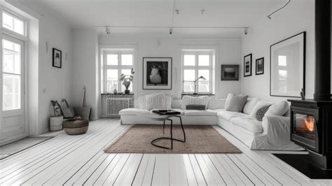 Contemporary Black And White Living Room Stock Image Image Of
