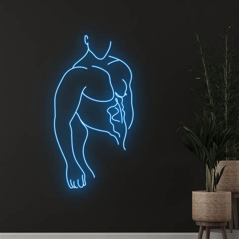 Mans Muscle Neon Sign Sexy Mans Body Neon Light Neon Led Lights Handmadet