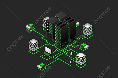 Mapa Isométrico De Redes De Negócios Gerenciando Redes De Dados Com