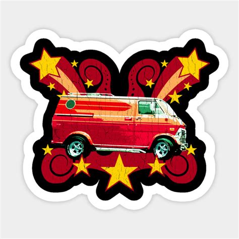 Retro 70s Van (vintage distressed) - Vintage - Sticker | TeePublic