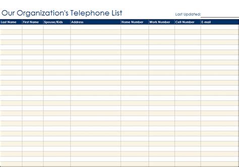 Contact List Template Excel Templates