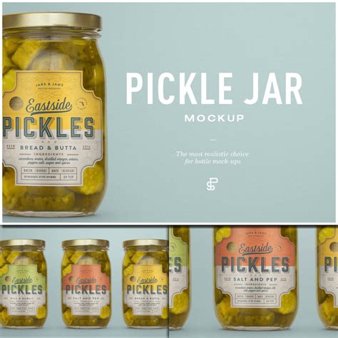 Photo Realistic Pickle Jar Mockup Masterbundles