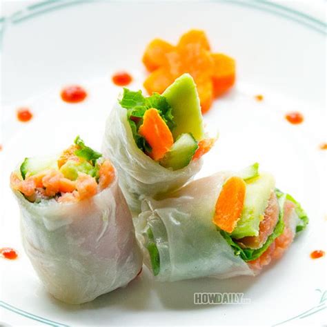 Smoked Salmon Avocado Spring Rolls Recipe Recipe Spring Roll Recipe Spring Rolls Salmon