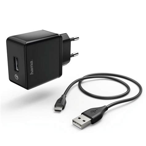 Hama Schnellladegerät Qualcomm Quick Charge 2 0 Handy Ladekabel Turbo Lader M Micro Usb Kabel