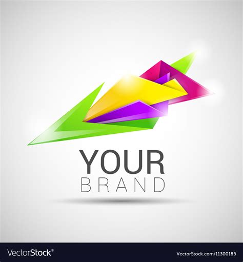 Creative Colorful Abstract Triangles Logo Design Vector Image