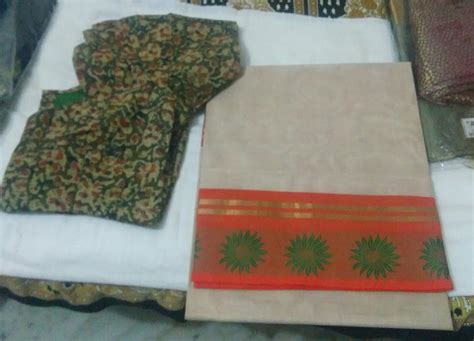 Hand Block Prints Chettinad Cotton Sarees With Stitched Blouse At Rs