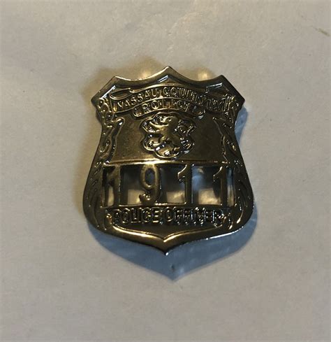 Nassau County Ny Police Officer Mini Badge Lapel Pin Silver Tone Ebay