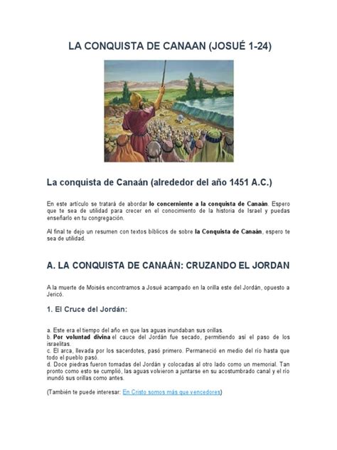 La Conquista De Canaan Pdf Joshua Libro Del éxodo