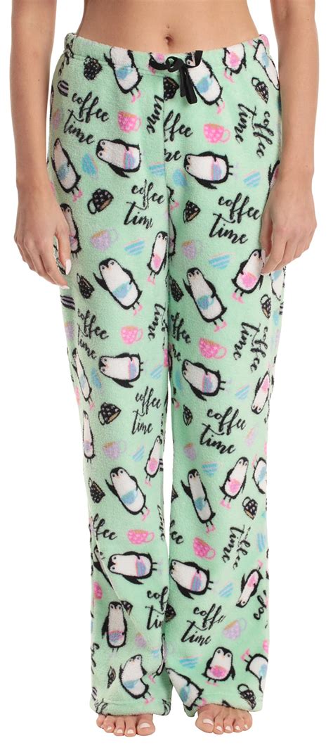 Just Love Womens Plush Pajama Pants 6339 10668 Rb 1x Lemon Coffee