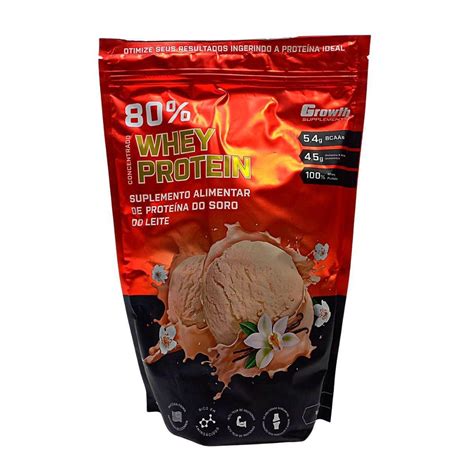 Whey Growth 80 Proteína Whey Protein 1kg Baunilha Netshoes