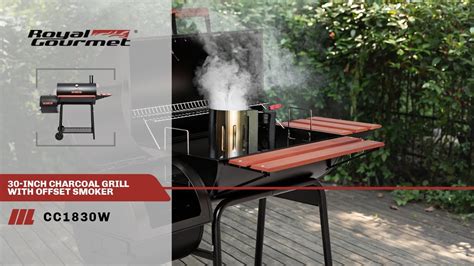 Royal Gourmet® Cc1830w 30 Inch Barrel Charcoal Grill With Offset Smoker Youtube