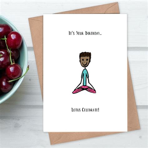 Funny Yoga Birthday Card Lotus Celebrate Yoga Card Etsy