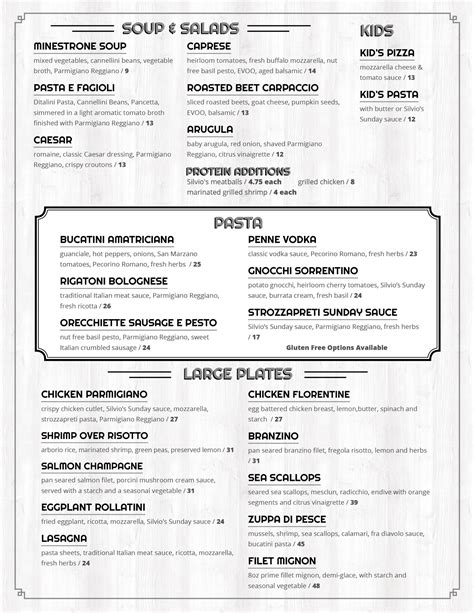 Menu | 745 Osteria | Old Saybrook, CT | Italian Restaurant