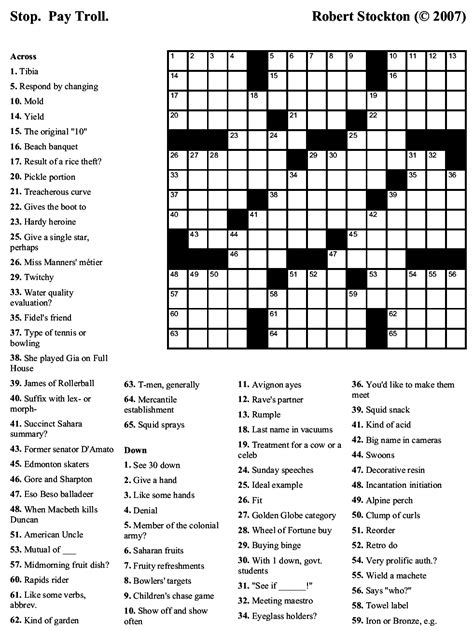 Large Print Crosswords Printable Free Printable Word Searches