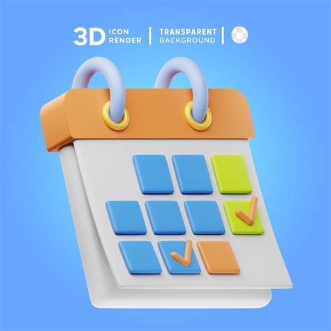 Premium Psd D Icon Calender Illustration