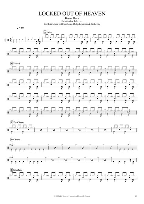 Locked Out Of Heaven Tab By Bruno Mars Guitar Pro Full Score