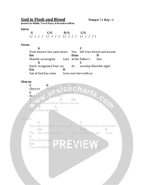 God In Flesh And Blood Chords Pdf Travis Ryan Praisecharts