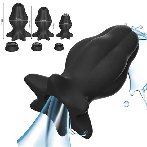 New Hollow Peeped Anal Plug With Stopper Silicone Butt Plug Vaginal
