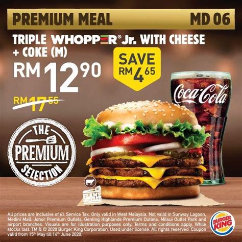 Burger King Triple Whopper Jr with Cheese + Coke for RM12.90 Promotion ...