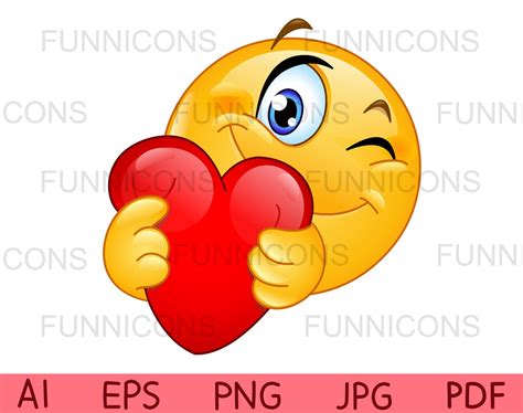 Emoji Hugging Heart Vector Clipart Illustration Ai Download Now Etsy