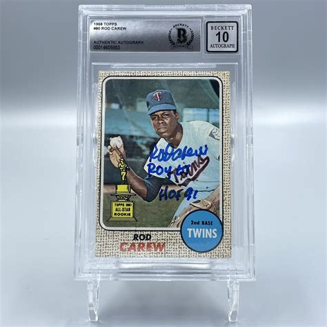 Rod Carew Signed Autographed Topps Rookie Cup Card Beckett