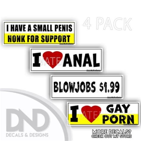 Set Of Prank Magnetic Or Bumper Sticker Magnet Funny Hilarious I Love