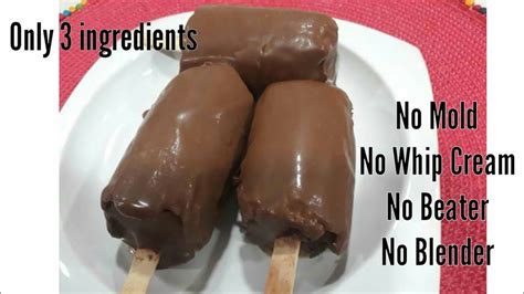 3 Ingredients Choco Bar Ice Cream In Lock Down Without Moldwhip Cream And Beater Youtube