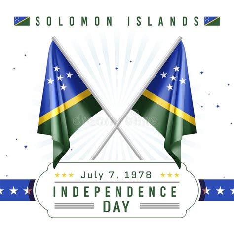 Independence Day Of Solomon Islands With Flag Stock Illustration