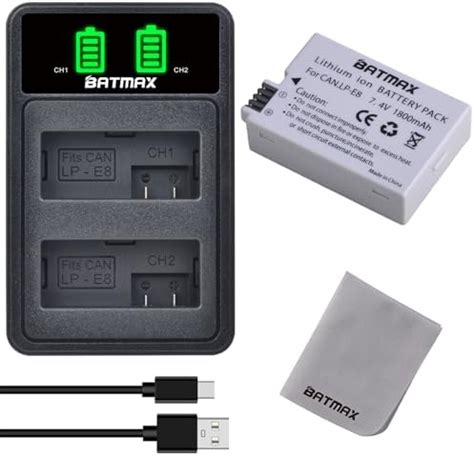 Batmax LP E8 Battery And Dual Charger With Type C Port Compatible With