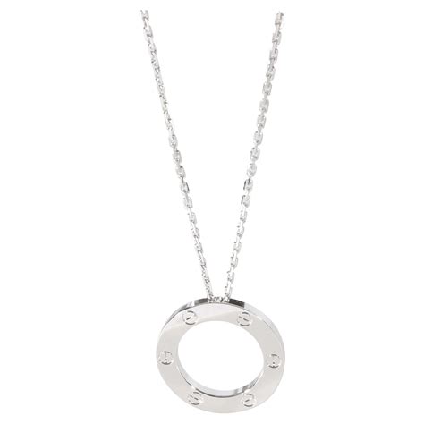 Cartier Love Two Diamond 18 Karat White Gold Pendant Necklace At