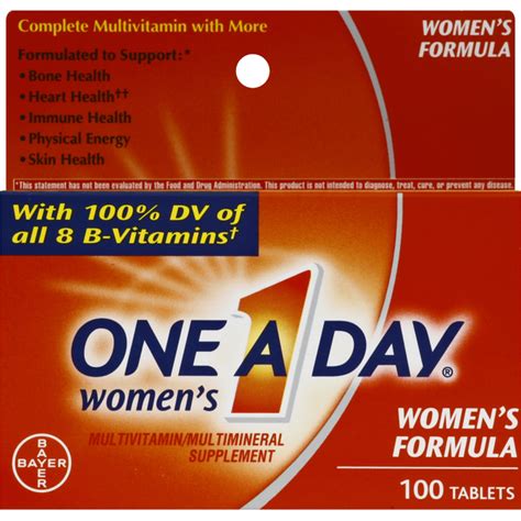 One A Day Multivitaminmultimineral Womens Formula Tablets 100 Ct