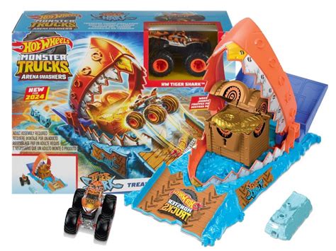 HOT WHEELS MONSTER TRUCK ZESTAW TORÓW WYZWANIE REKINA autko TIGER SHARK Cena