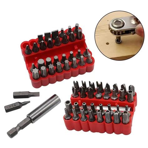 33pcs Security Proof Bit With Magnetic Extension Bit Holder Anti