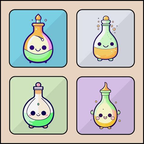 Premium Vector Potion Vector Icon Art Set