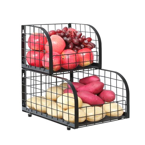 Buy Fruit And Vegetable Basket Stackable Countertop Tiered Baskets For