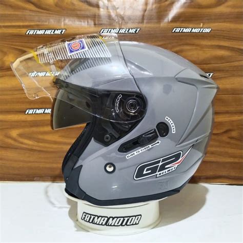 Jual Helm Half Face G Optimax Solid Original Kaca Double Visor