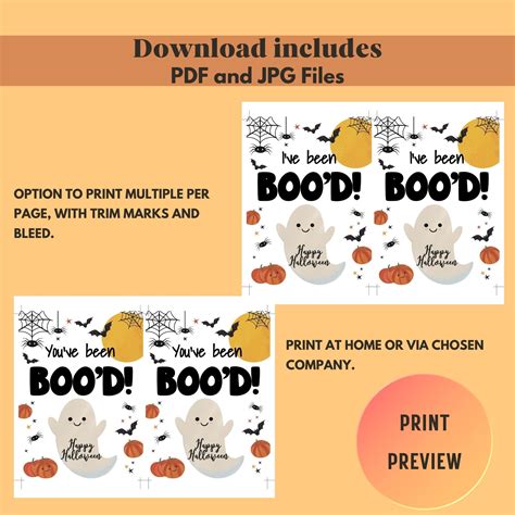 Youve Been Booed Halloween Printable Kit Cute Boo Basket Treat Tags