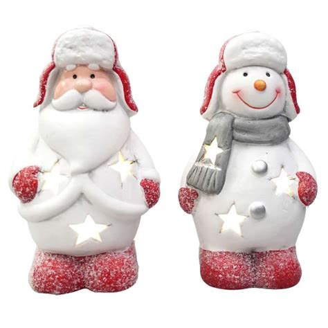 Santa And Snowman Christmas Led Figures Christmas Shop St Martin