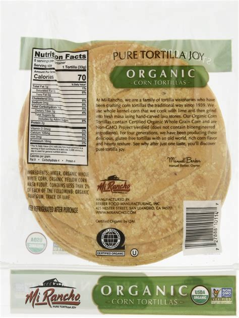 Mi Rancho Tortillas Organic Corn Planogram Back