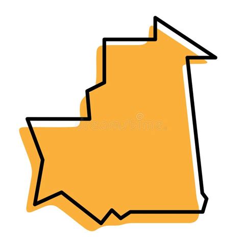 Mauritania Simplified Sketch Map Stock Vector Illustration Of Nation