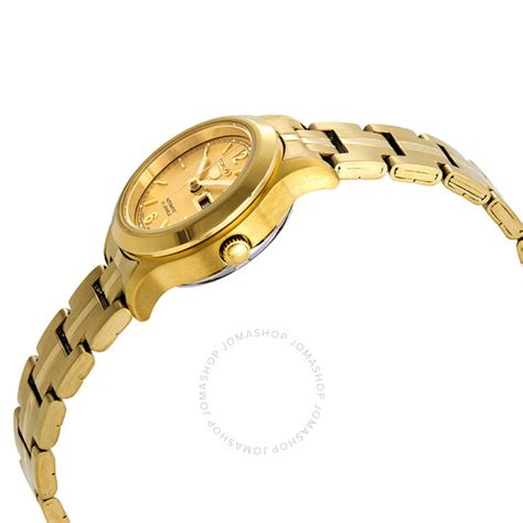 Seiko Open Box Seiko Series 5 Automatic Gold Dial Gold Tone Ladies Watch Syme02 Watches