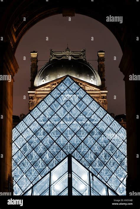 Louvre Museum in Paris, France by night Stock Photo - Alamy