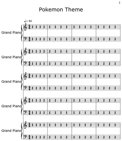 Pokemon Theme Sheet Music For Piano