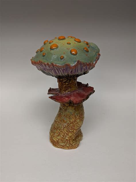 Ceramic Mushroom Mushroom Hand Made Mushroom Ceramic Sculpture Hand