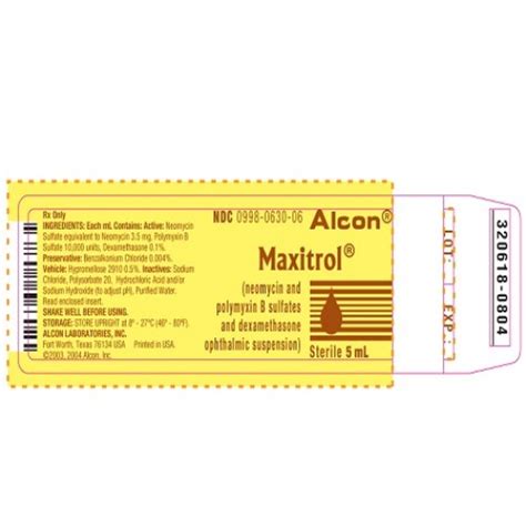 Макситрол (MAXITROL OPHTHALMIC SUSPENSION) - инструкция по применению ...