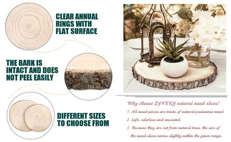 Amazon ZYNERY 3 Pcs Wood Slices For Centerpieces 13 15 Inches