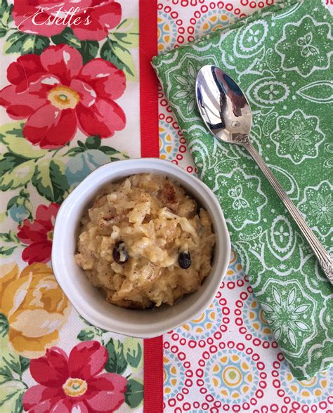 Estelles Creamy Rice Pudding With Bourbon Soaked Raisins