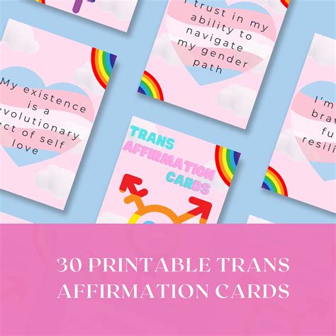 30 Digital Trans Affirmation Cards Gender Affirmations Deck LGBTQ